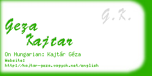 geza kajtar business card