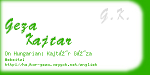 geza kajtar business card